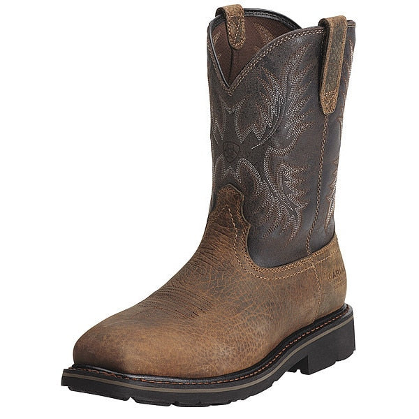 Size 13 Men's Western Boot Steel Work Boot, Earth