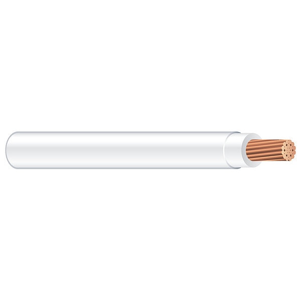 Building Wire, XHHW, 10 AWG, 500 ft, White, Nylon Jacket, PVC Insulation