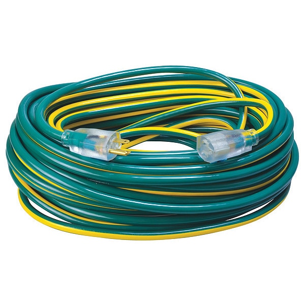 Extension Cord, 12 AWG, 125VAC, 100 ft. L