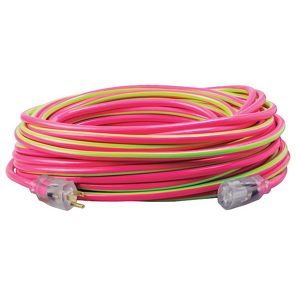 Extension Cord, 12 AWG, 125VAC, 100 ft. L