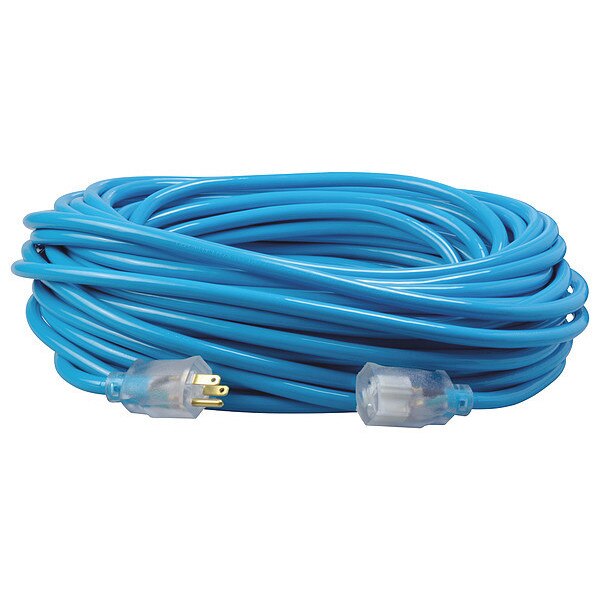 Extension Cord, 12 AWG, 125VAC, 100 ft. L