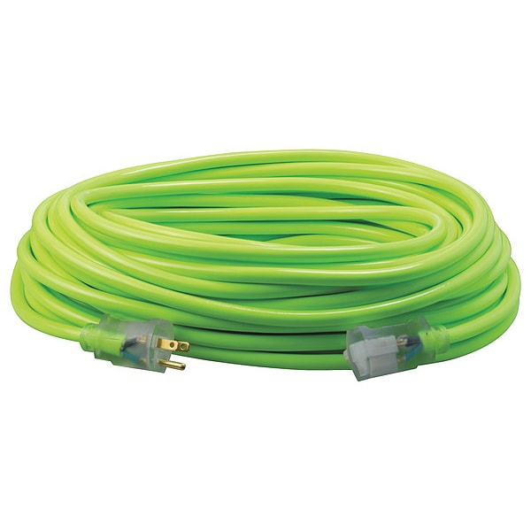 Extension Cord, 12 AWG, 125VAC, 100 ft. L