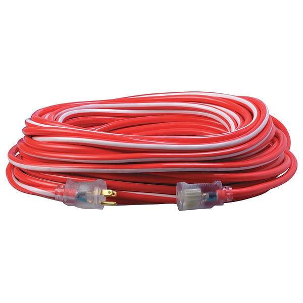 Extension Cord, 12 AWG, 125VAC, 100 ft. L
