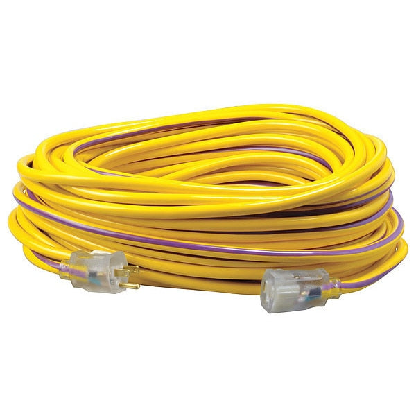 Extension Cord, 12 AWG, 125VAC, 100 ft. L