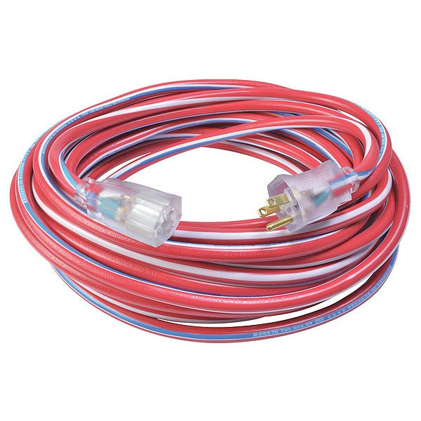 Extension Cord, 12 AWG, 125VAC, 25 ft. L
