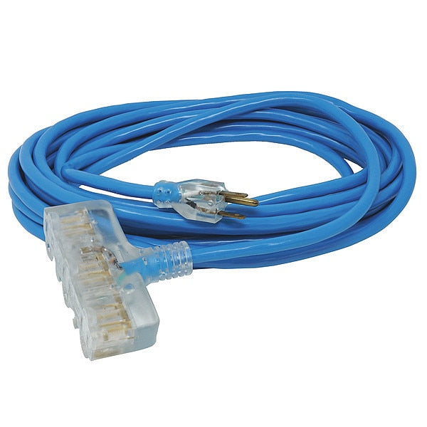Extension Cord, 12 AWG, 125VAC, 50 ft. L, Cord Ending: T-Shape
