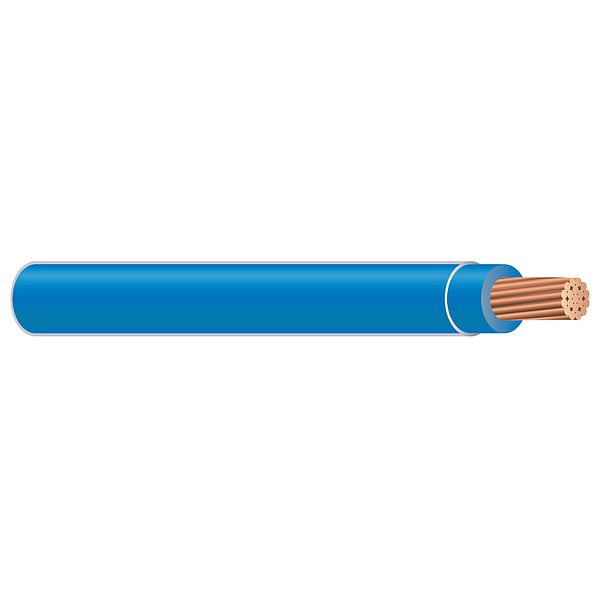 Building Wire, XHHW, 14 AWG, 500 ft, Blue, Nylon Jacket, PVC Insulation