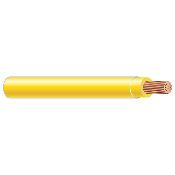 Building Wire, XHHW, 14 AWG, 500 ft, Yellow, Nylon Jacket, PVC Insulation