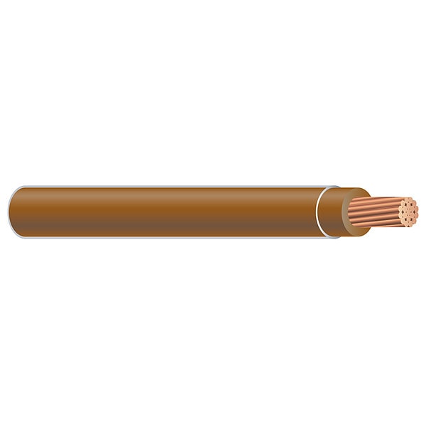 Building Wire, THHN, 12 AWG, 1,000 ft, Brown, Nylon Jacket, PVC Insulation
