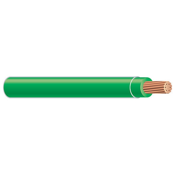 Building Wire, THHN, 6 AWG, 100 ft, Green, Nylon Jacket, PVC Insulation