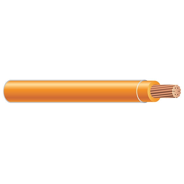 Building Wire, THHN, 10 AWG, 1,250 ft, Orange, Nylon Jacket, PVC Insulation