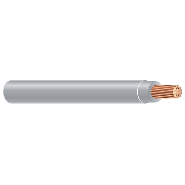 Building Wire, THHN, 12 AWG, 1,000 ft, Gray, Nylon Jacket, PVC Insulation