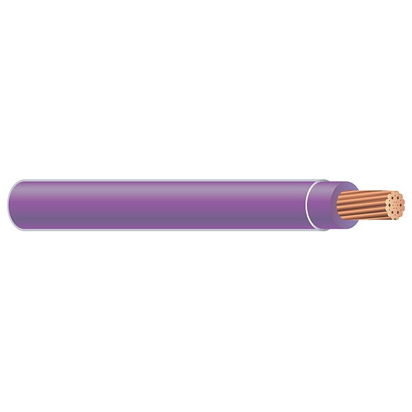 Building Wire, THHN, 12 AWG, 2,000 ft, Purple, Nylon Jacket, PVC Insulation