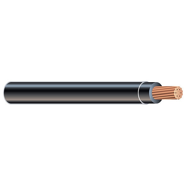 Building Wire, THHN, 10 AWG, 1,250 ft, Black, Nylon Jacket, PVC Insulation