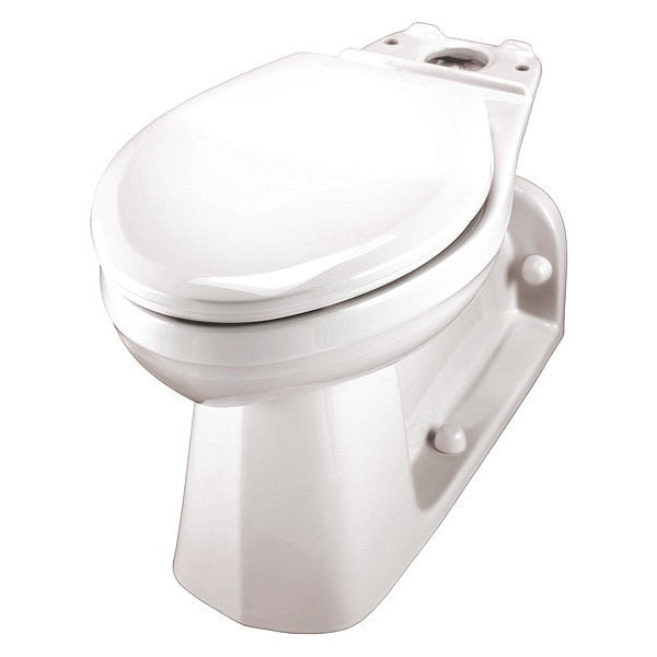 Toilet Bowl, 1.0 gpf, Pressure Assist Tank, Floor with Back Outlet Mount, Elongated, White