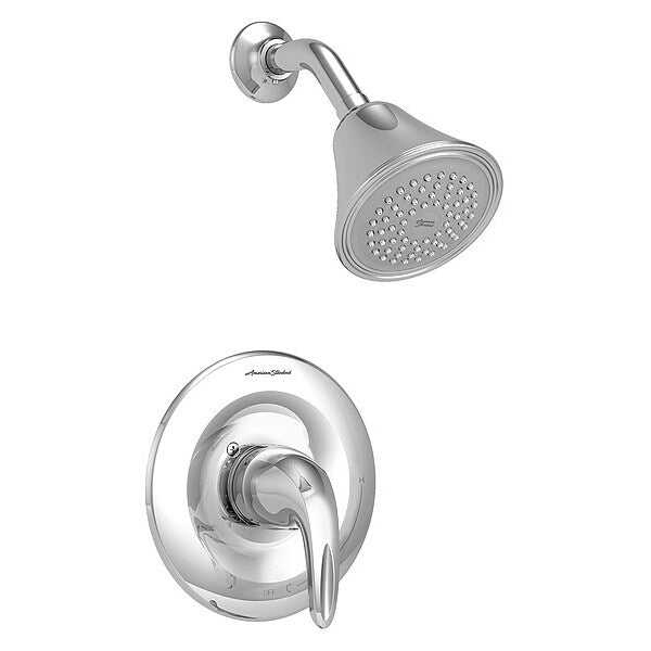 Wall Mounted, Shower and Trim, Polished Chrome, Wall