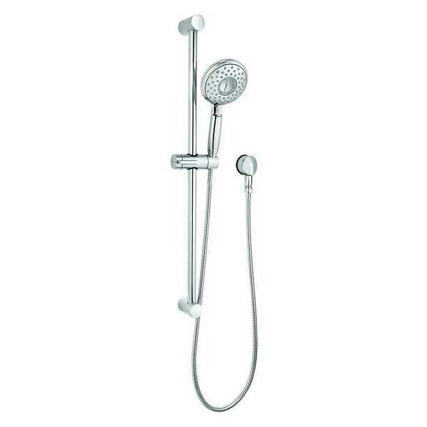 Wall Mounted, Shower Slide Bar Kit, Polished Chrome, Wall
