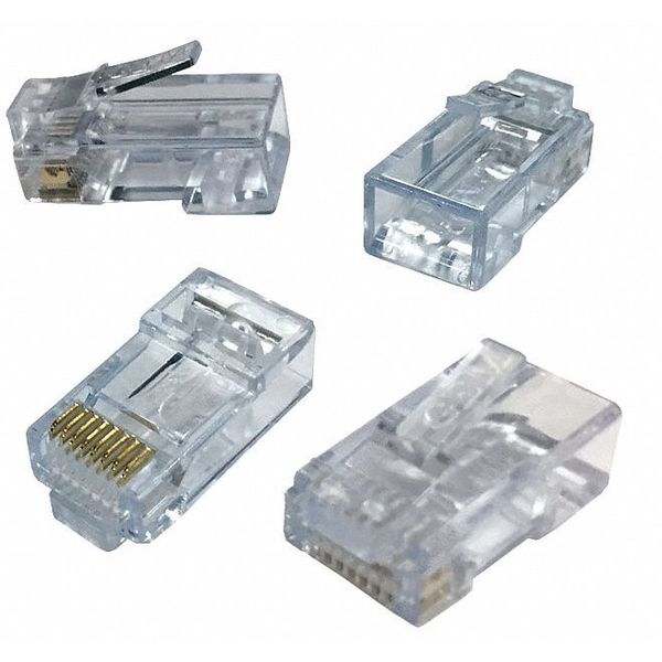 Pass Thru Modular Plug, RJ45 Type, PK100