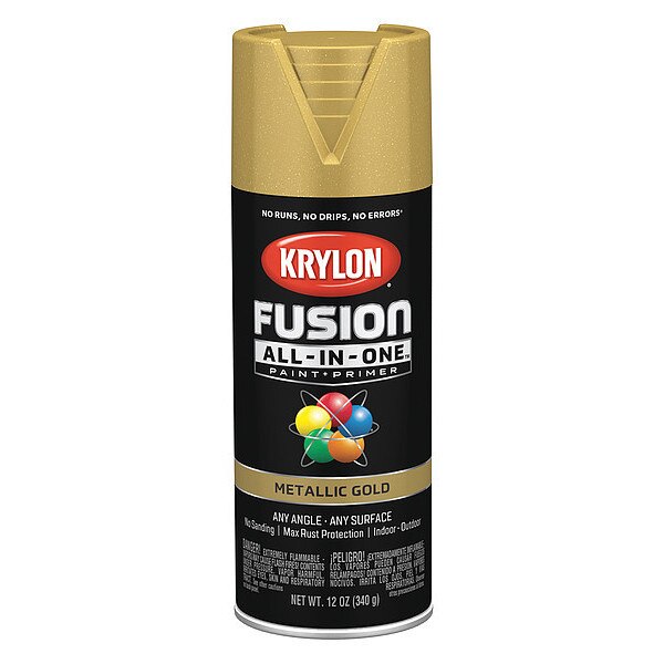 Metallic Spray Paint, Gold, Metallic, 12 oz