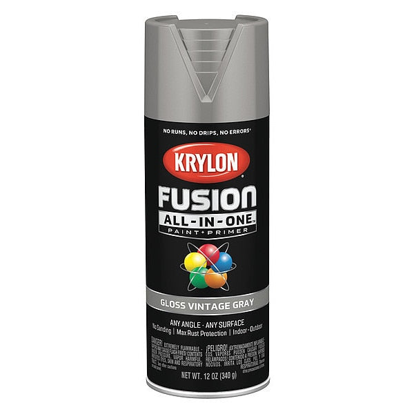 Rust Preventative Spray Paint, Vintage Gray, Gloss, 12 oz