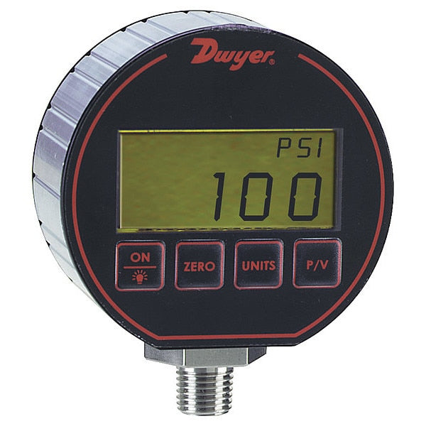Digital Pressure Gage 0-300 Psi, 0 to 300 psi, 1/4 in MNPT, Black