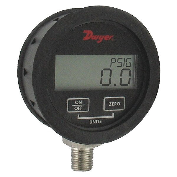 Digital Pressure Gauge, 0 to 300 psi, 1/4 in MNPT, Black