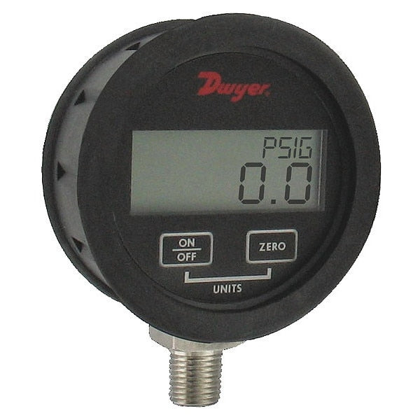 Digital Pressure Gauge, 0 to 500 psi, 1/4 in MNPT, Black