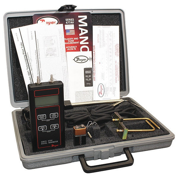 Air Velocity Kit With Digital Monometer