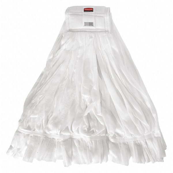 5 in String Wet Mop, 20 oz Dry Wt, Clamp On Connection, Cut-End, White, Polyester