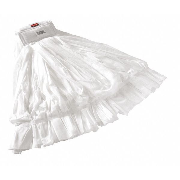 5 in String Wet Mop, 24 oz Dry Wt, Clamp On Connection, Cut-End, White, Polyester