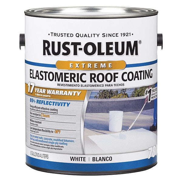 Elastomeric Roof Coating, 0.9 gal., White, Dry Time: 2 to 24 hr