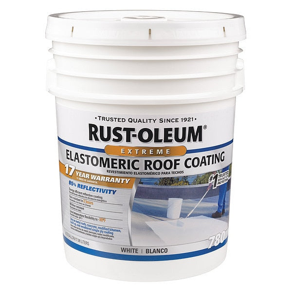 Elastomeric Roof Coating, 4.75 gal., White, Dry Time: 2 to 24 hr