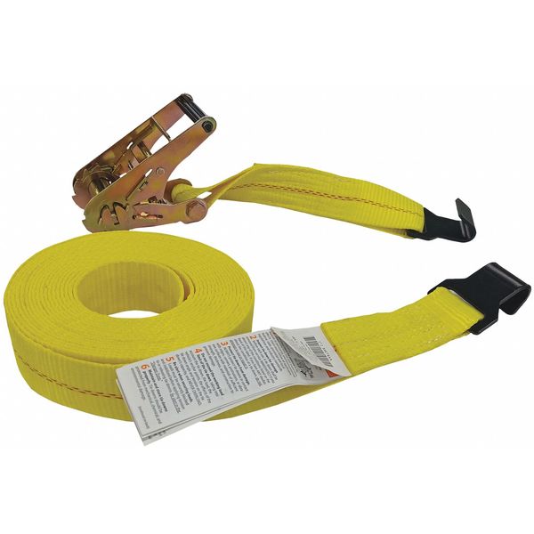 Tie Down Strap, Ratchet, 27 ft. L