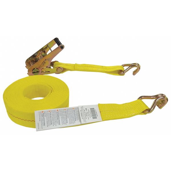 Tie Down Strap, Ratchet, 27 ft. L