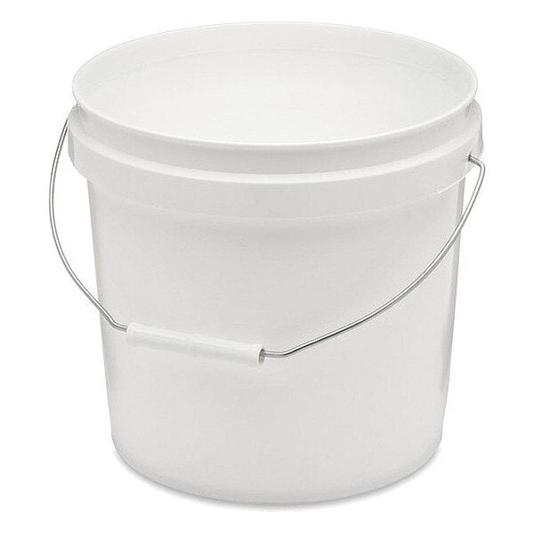 Pail, Polyethylene, White, Open Head
