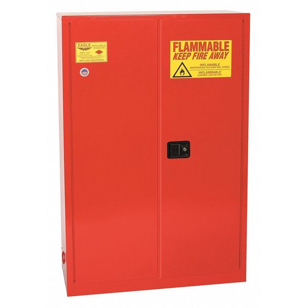 Flammable Liquid Safety Cabinet, Red, Height: 65 in