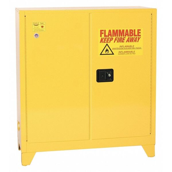 Flammable Liquid Safety Cabinet, Yellow, Capacity: 30 gal