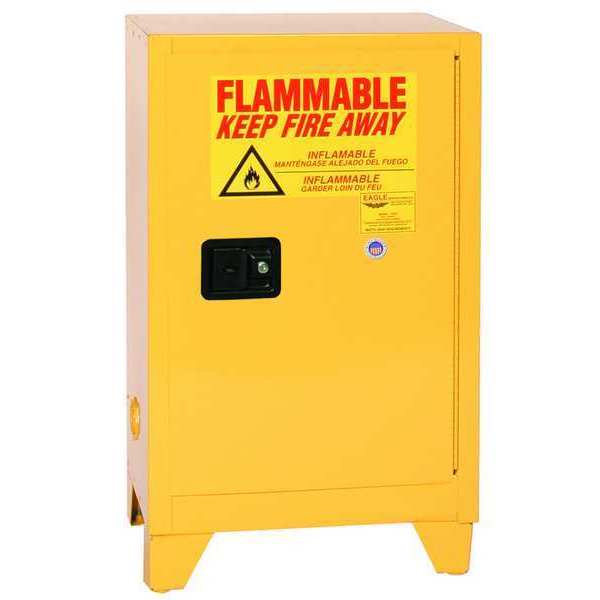 Flammable Liquid Safety Cabinet, Yellow, Height: 39 in