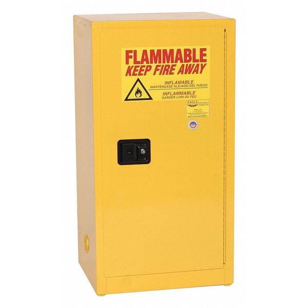 Flammable Liquid Safety Cabinet, Yellow, Capacity: 16 gal