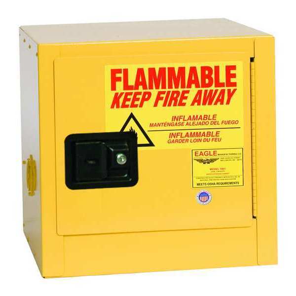 Flammable Liquid Safety Cabinet, Yellow, Height: 18 in