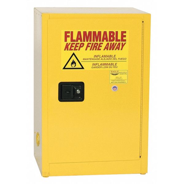 Flammable Liquid Safety Cabinet, Yellow, Height: 35 in