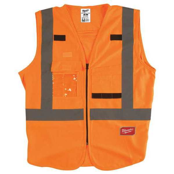 Class 2 High Visibility Orange  Safety Vest - S/M