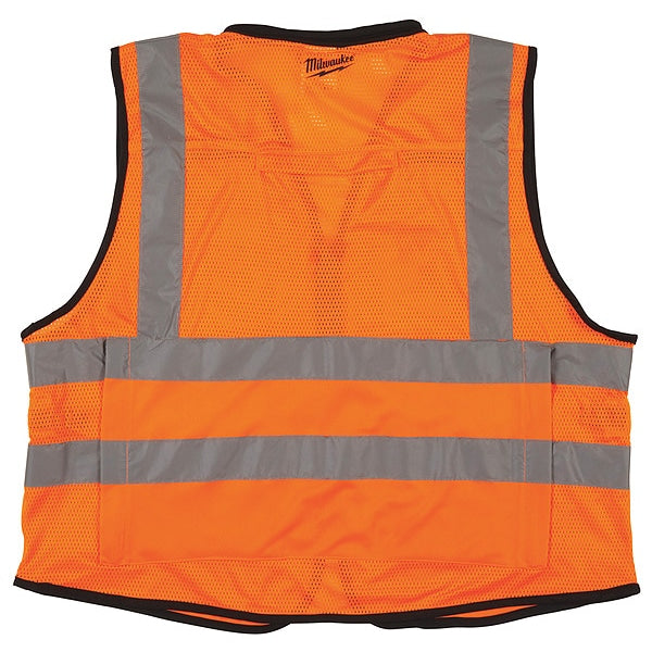 Class 2 High Visibility Orange Performance Safety Vest - S/M