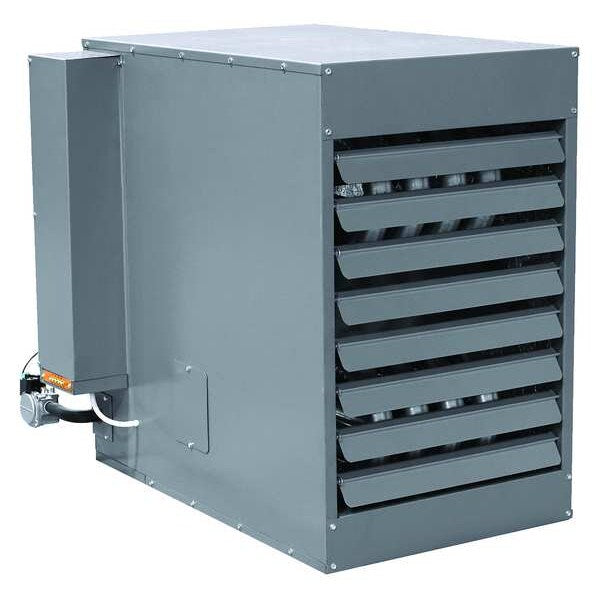 Gas Unit Heater, NG, 150,000, 2,400 cfm, Direct, Propeller, 1/2 in