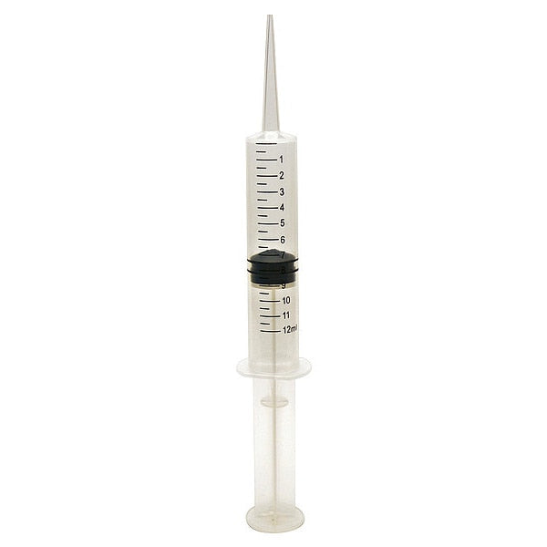 Syringe, 12 mL, Straight/Curved Trans, PK50