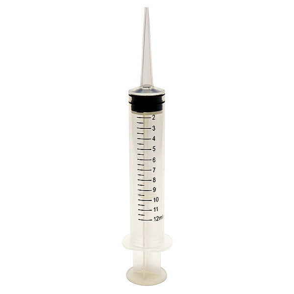 Syringe, 12 mL, Straight/Curved Trans, PK50