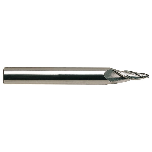 Tapered End Mill, Single End, 1/4