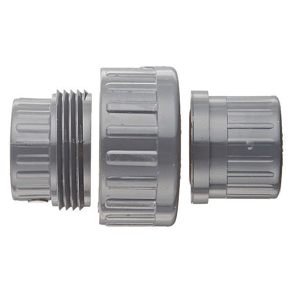 PVC Threaded PVC Union, FNPT x FNPT, 2 in Pipe Size