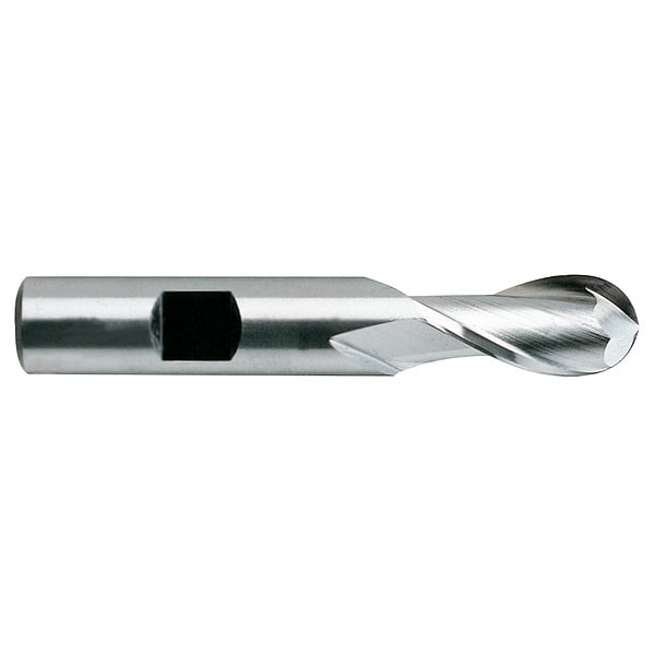 Ball End Mill, Single End, 1/4