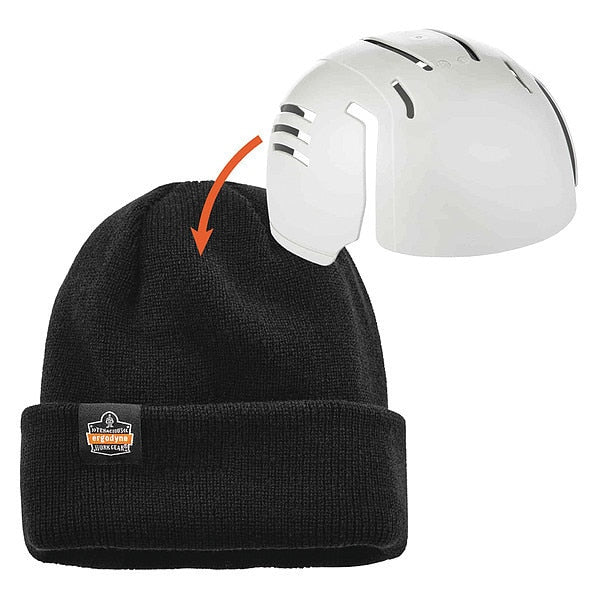 Knit Cap with Bump Cap, Universal, Black